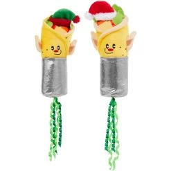 Frisco Holiday Elf Burrito Plush Cat Toy With Catnip, 2 Count