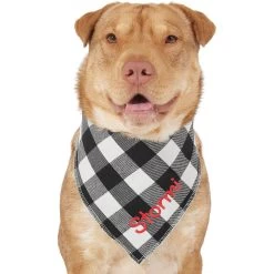 Frisco Buffalo Check Embroidered Personalized Dog & Cat Bandana -Pet Cat Supplies Shop 301162 PT6. AC SS1800 V1628536015