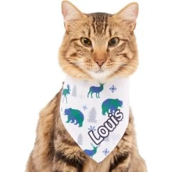 Frisco Buffalo Plaid Winter Animals Personalized Dog & Cat Bandana -Pet Cat Supplies Shop 301365 PT7. AC SS1800 V1628100091