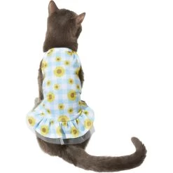 Frisco Sunflower Gingham Dog & Cat Dress -Pet Cat Supplies Shop 312120 PT2. AC SS1800 V1644425858