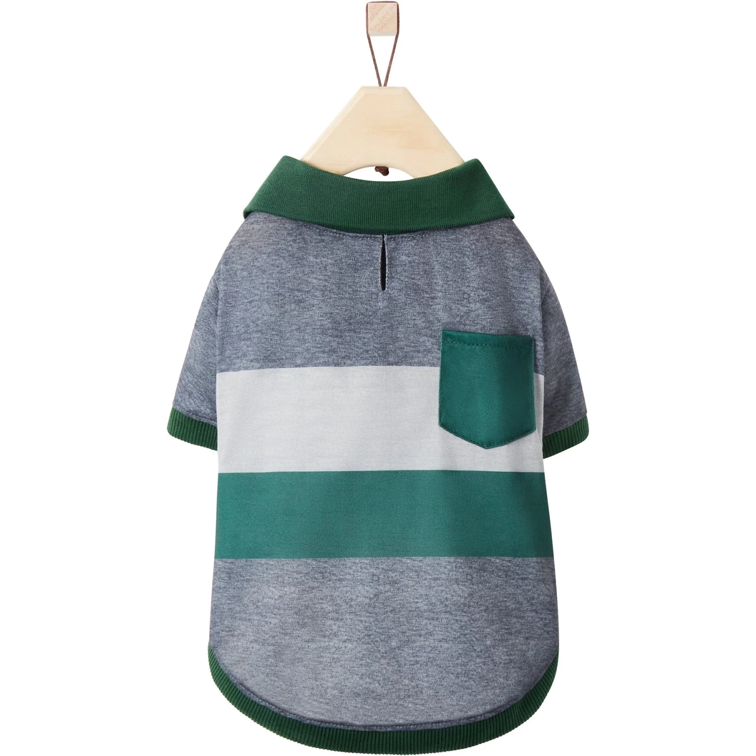 Frisco Green Striped Polo Dog & Cat Shirt 7 Frisco Green Striped Polo Dog & Cat Shirt - Image 5