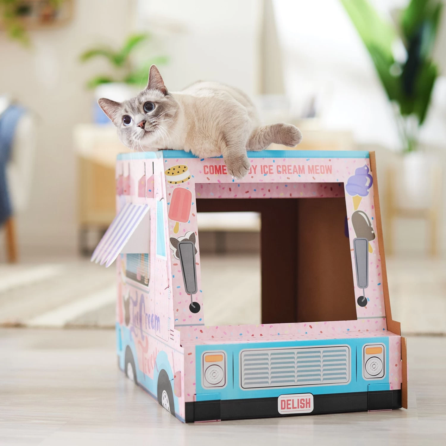 Frisco Ice Cream Truck Cardboard Cat House, 2-Story 6 Frisco Ice Cream Truck Cardboard Cat House, 2-Story - Image 4