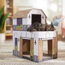 Frisco Farmhouse Cardboard Cat House, 2-Story -Pet Cat Supplies Shop 317733 PT3. AC SS1800 V1676566492