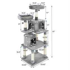 Frisco 61-in Faux Fur Cat Tree & Condo & Frisco 38-in Cat Tree With Condo, Top Perch & Toy -Pet Cat Supplies Shop 318964 PT2. AC SS1800 V1630367789