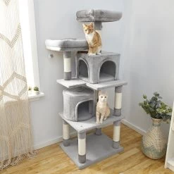 Frisco 61-in Faux Fur Cat Tree & Condo & Frisco 38-in Cat Tree With Condo, Top Perch & Toy -Pet Cat Supplies Shop 318964 PT4. AC SS1800 V1630365995