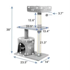 Frisco 61-in Faux Fur Cat Tree & Condo & Frisco 38-in Cat Tree With Condo, Top Perch & Toy -Pet Cat Supplies Shop 318964 PT6. AC SS1800 V1630359370