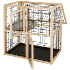 Frisco Collapsible Wood & Wire Cat Cage Playpen, 2 Level 10 Frisco Collapsible Wood & Wire Cat Cage Playpen, 2 Level -Pet Cat Supplies Shop 323214 PT3. AC SS1800 V1645493866