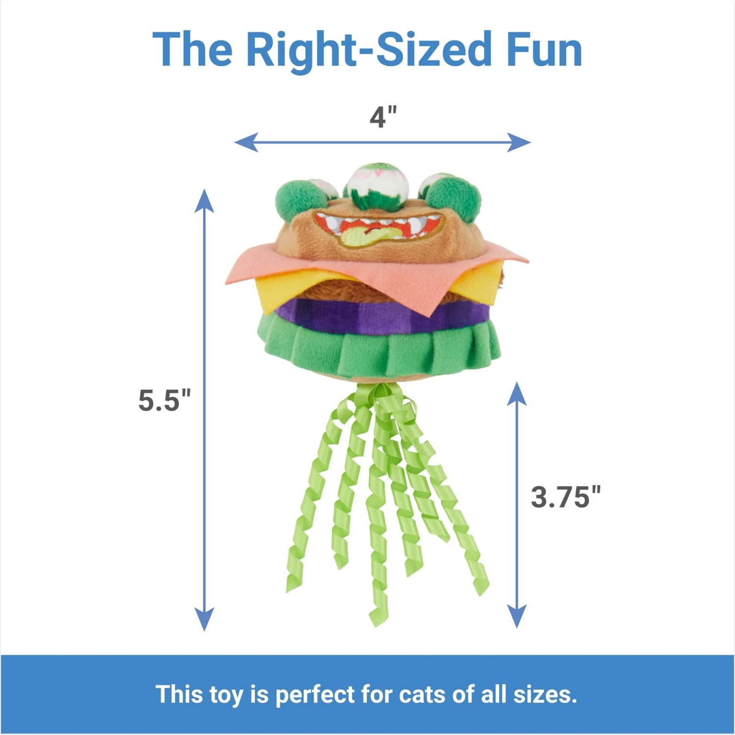 Frisco Haunted Burger Plush Cat Toy With Catnip 3 Frisco Haunted Burger Plush Cat Toy With Catnip - Image 2