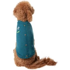 Frisco Teal Button Down Dog & Cat Sweater -Pet Cat Supplies Shop 353580 PT2. AC SS1800 V1659006937