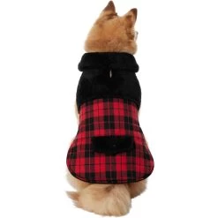 Frisco Mediumweight Plaid Faux Fur Dog & Cat Jacket -Pet Cat Supplies Shop 353847 PT2. AC SS1800 V1661273430
