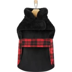 Frisco Mediumweight Plaid Faux Fur Dog & Cat Jacket -Pet Cat Supplies Shop 353847 PT5. AC SS1800 V1661259569