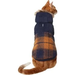 Frisco Mid-Heavyweight Plaid Fleece Lined Dog & Cat Coat