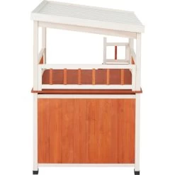 Frisco Outdoor Wooden Cat House With Balcony & Step Ladder -Pet Cat Supplies Shop 361012 PT3. AC SS1800 V1657828422