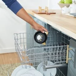 Frisco Cat Face Elevated Bamboo Non-Skid Ceramic Cat Bowl, Black, 1 Cups -Pet Cat Supplies Shop 363383 PT6. AC SS1800 V1657657267