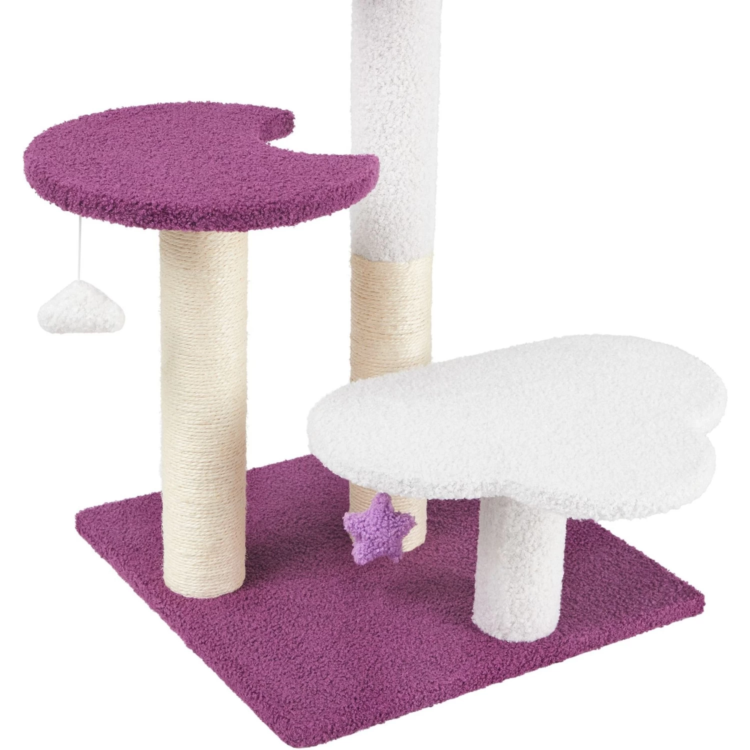 Frisco Star, Moon And Cloud 25" Plush Cat Tree 6 Frisco Star, Moon And Cloud 25" Plush Cat Tree - Image 4