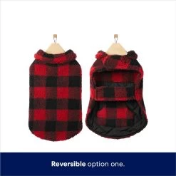 Frisco Reversible Medium Weight Boulder Plaid Dog & Cat Coat -Pet Cat Supplies Shop 717846 PT4. AC SS1800 V1692194287