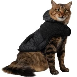 Frisco Heavy Weight Dog & Cat Quilted Hybrid Coat With Sherpa Lining