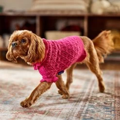 Frisco Ruffle Knit Pointelle Dog & Cat Turtleneck Sweater -Pet Cat Supplies Shop 720646 PT7. AC SS1800 V1692379033