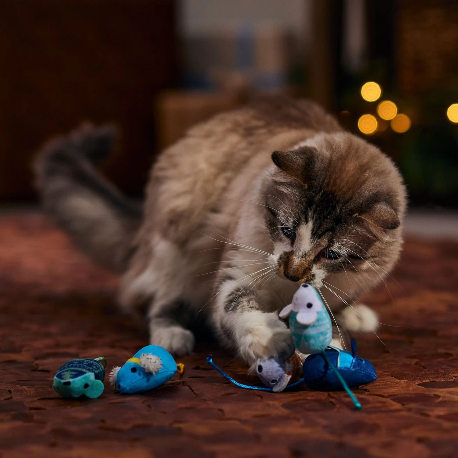 Frisco Holiday Festive Arctic Blues Mice Plush Cat Toy With Catnip 5 Frisco Holiday Festive Arctic Blues Mice Plush Cat Toy With Catnip - Image 3