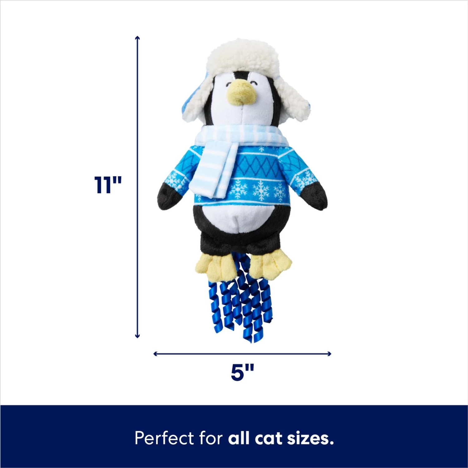 Frisco Holiday Penguin Plush Kicker Cat Toy With Catnip 4 Frisco Holiday Penguin Plush Kicker Cat Toy With Catnip - Image 2