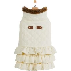Frisco Medium Weight Quilted Ruffle Tiered Dog & Cat Dress -Pet Cat Supplies Shop 744262 PT3. AC SS1800 V1692978554