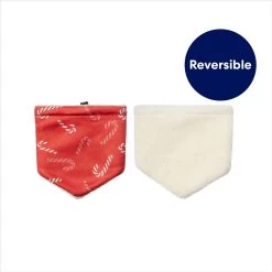 Frisco Reversible Candy Cane Cozy Knit Faux Fur Dog & Cat Pullover Bandana, 1 Count -Pet Cat Supplies Shop 745294 PT3. AC SS1800 V1694793502