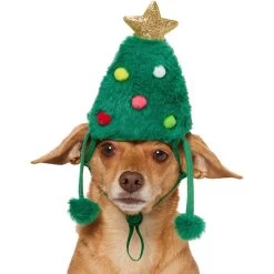 Frisco Christmas Tree Faux Fur Dog & Cat Hat -Pet Cat Supplies Shop 745582 PT2. AC SS1800 V1694801957