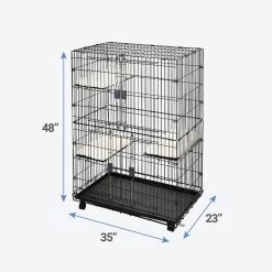 Frisco Collapsible Wire Cat Cage Playpen & Van Ness High Side Corner Cat Litter Pan, Blue -Pet Cat Supplies Shop 933382 PT2. AC SS1800 V1692304951