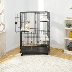 Frisco Collapsible Wire Cat Cage Playpen & Van Ness High Side Corner Cat Litter Pan, Blue -Pet Cat Supplies Shop 933382 PT3. AC SS1800 V1692305267
