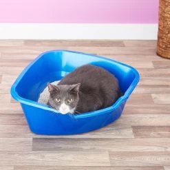 Frisco Collapsible Wire Cat Cage Playpen & Van Ness High Side Corner Cat Litter Pan, Blue -Pet Cat Supplies Shop 933382 PT8. AC SS1800 V1692305264