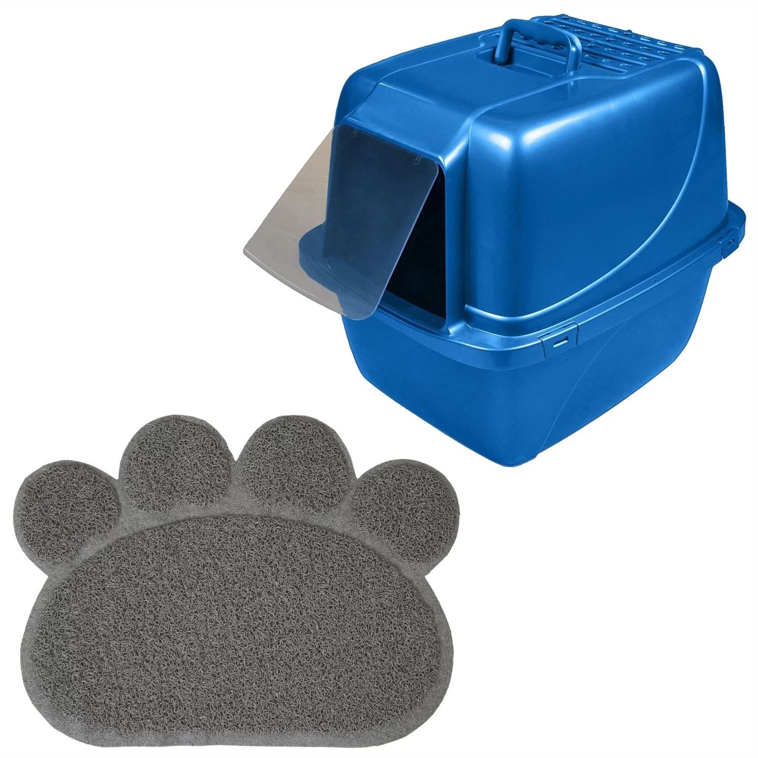 Van Ness Enclosed Cat Litter Pan & Frisco Paw Shaped Cat Litter Mat 3 Van Ness Enclosed Cat Litter Pan & Frisco Paw Shaped Cat Litter Mat