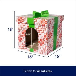 Frisco Holiday Gift Box Cardboard Cat House & Frisco Holiday Santa's Workshop Cardboard Cat House -Pet Cat Supplies Shop 986158 PT2. AC SS1800 V1698258056