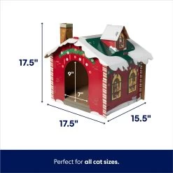 Frisco Holiday Gift Box Cardboard Cat House & Frisco Holiday Santa's Workshop Cardboard Cat House -Pet Cat Supplies Shop 986158 PT6. AC SS1800 V1698258344