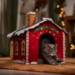 Frisco Holiday Gift Box Cardboard Cat House & Frisco Holiday Santa's Workshop Cardboard Cat House -Pet Cat Supplies Shop 986158 PT8. AC SS1800 V1698258343