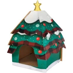 Frisco Holiday Christmas Tree Cardboard Cat House & Frisco Holiday Santa's Workshop Cardboard Cat House -Pet Cat Supplies Shop 986190 PT1. AC SS1800 V1698258344