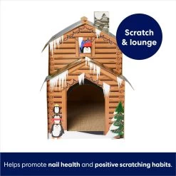 Frisco Holiday Log Cabin Cardboard Cat House & Frisco Holiday Santa's Workshop Cardboard Cat House -Pet Cat Supplies Shop 986198 PT3. AC SS1800 V1698257736