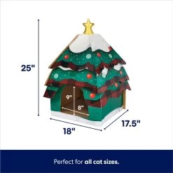 Frisco Holiday Log Cabin Cardboard Cat House & Frisco Holiday Christmas Tree Cardboard Cat House -Pet Cat Supplies Shop 986238 PT6. AC SS1800 V1698258344