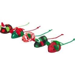 Frisco Holiday Santa Hat & Mistletoe Cat Tracks Cat Toy & Frisco Holiday Mice Cat Toy With Catnip, 5 Count -Pet Cat Supplies Shop 986278 PT5. AC SS1800 V1698258405